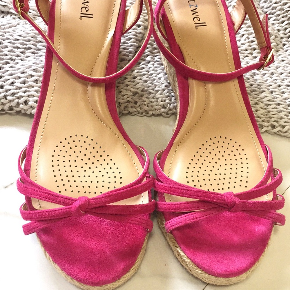 Fitzwell Emma Fuschia Wedge Espadrille - Picture 3 of 14